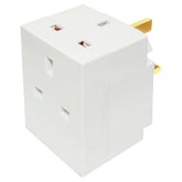 Adaptor with 3 Sockets , White Color